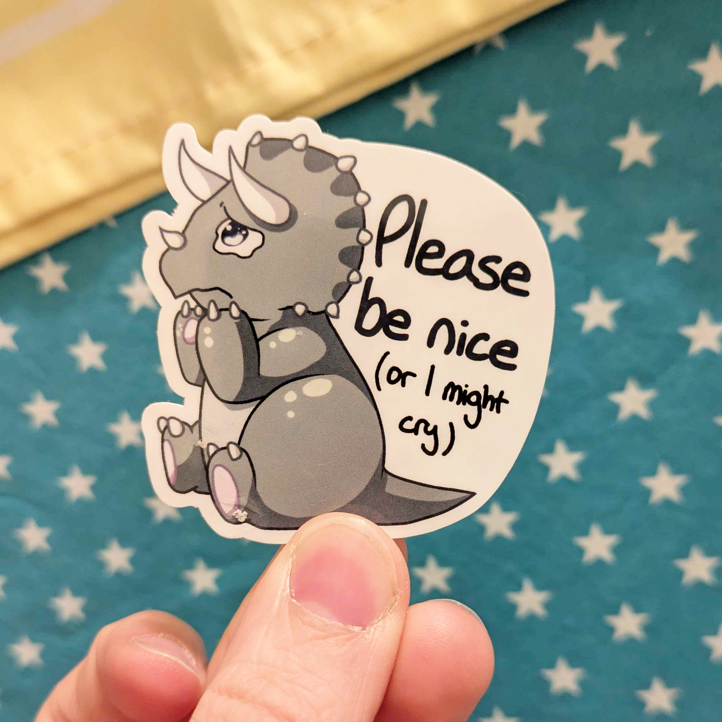 Be Nice to Me Dinosaur Sticker