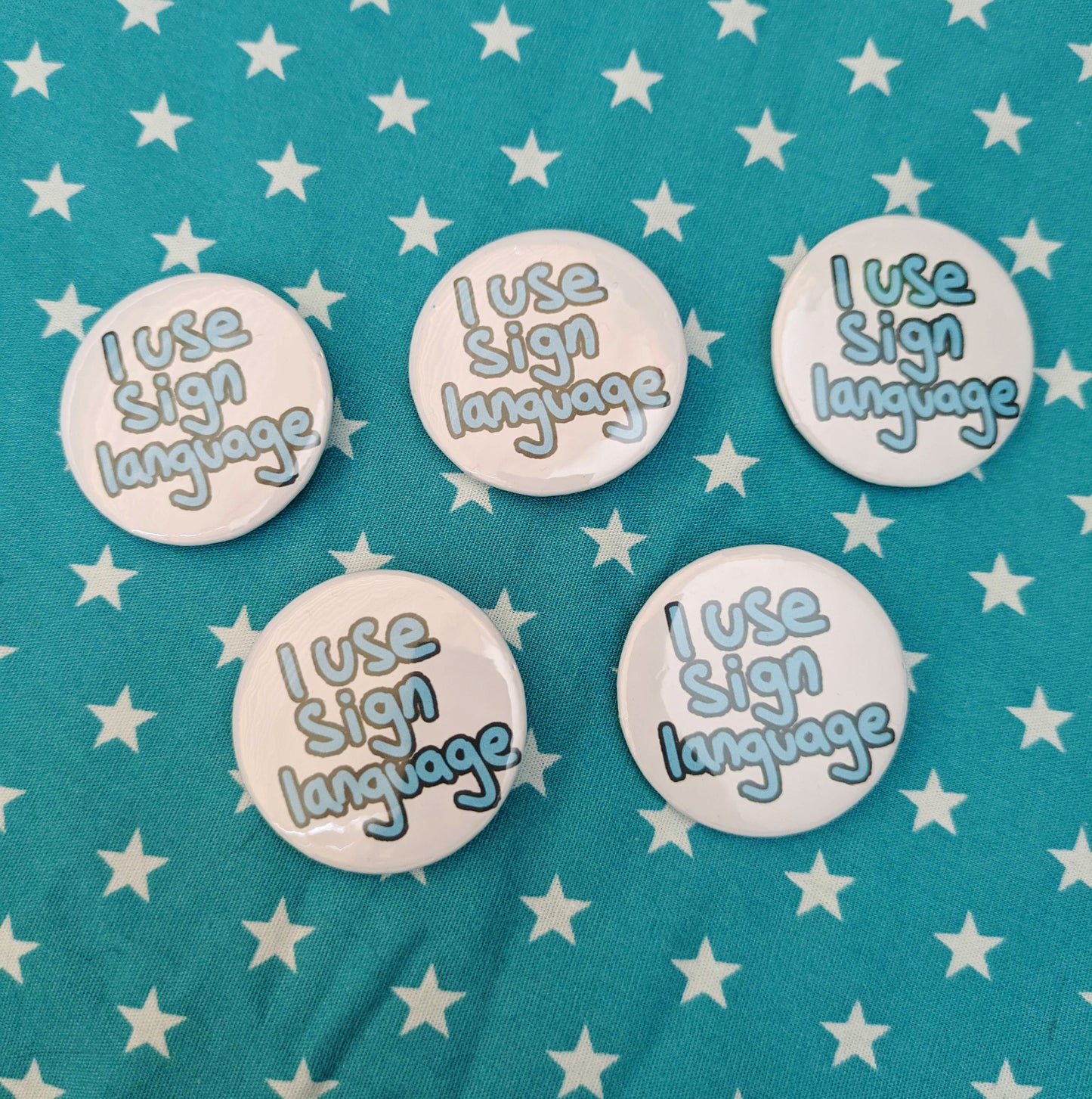 I Use Sign Language Communication Badge