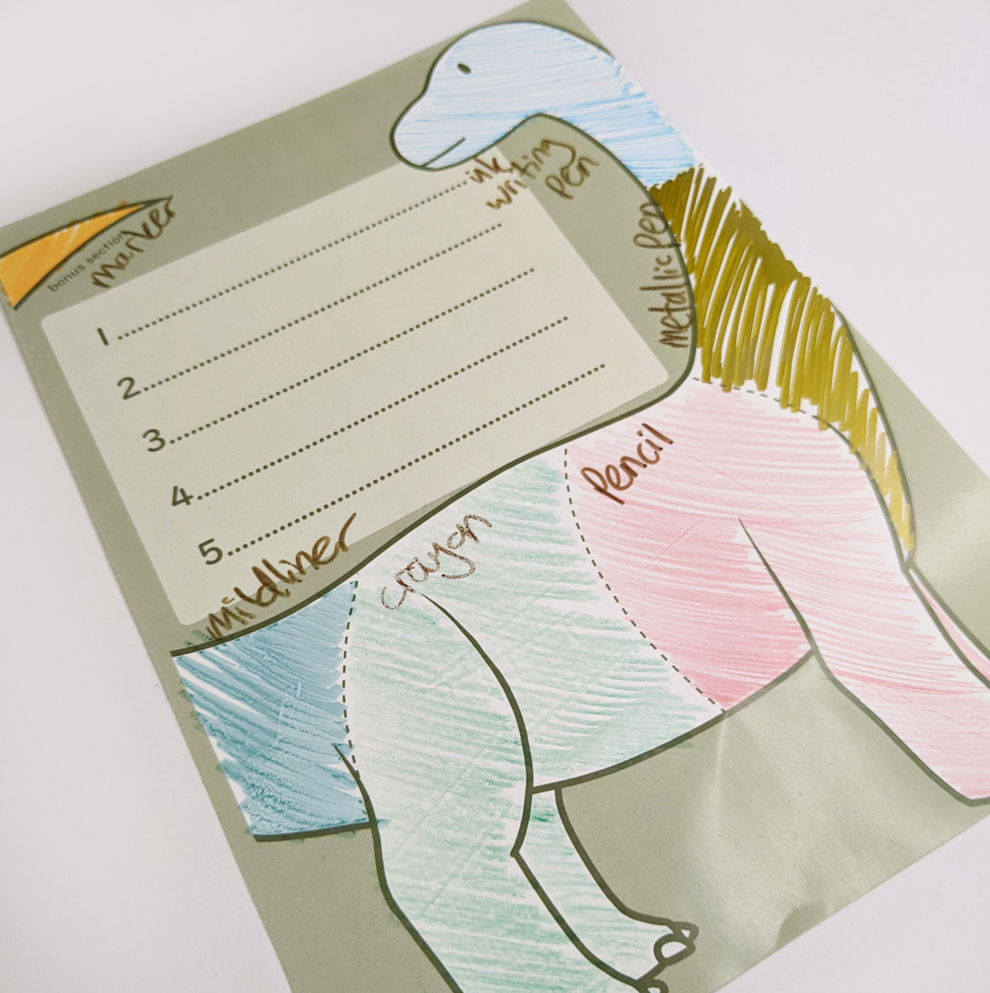 A5 Colour in Dinosaur To-Do List Notepad