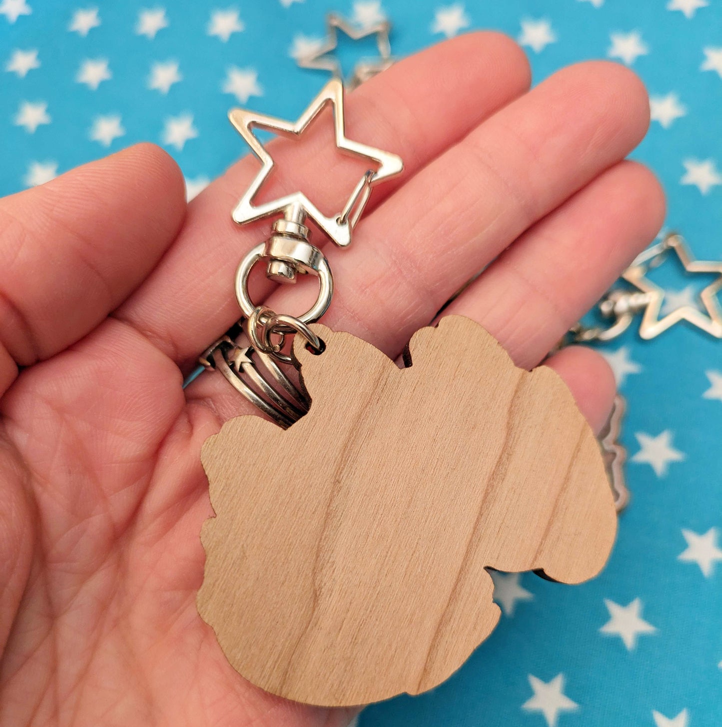 Stegosaurus Wooden Keychain