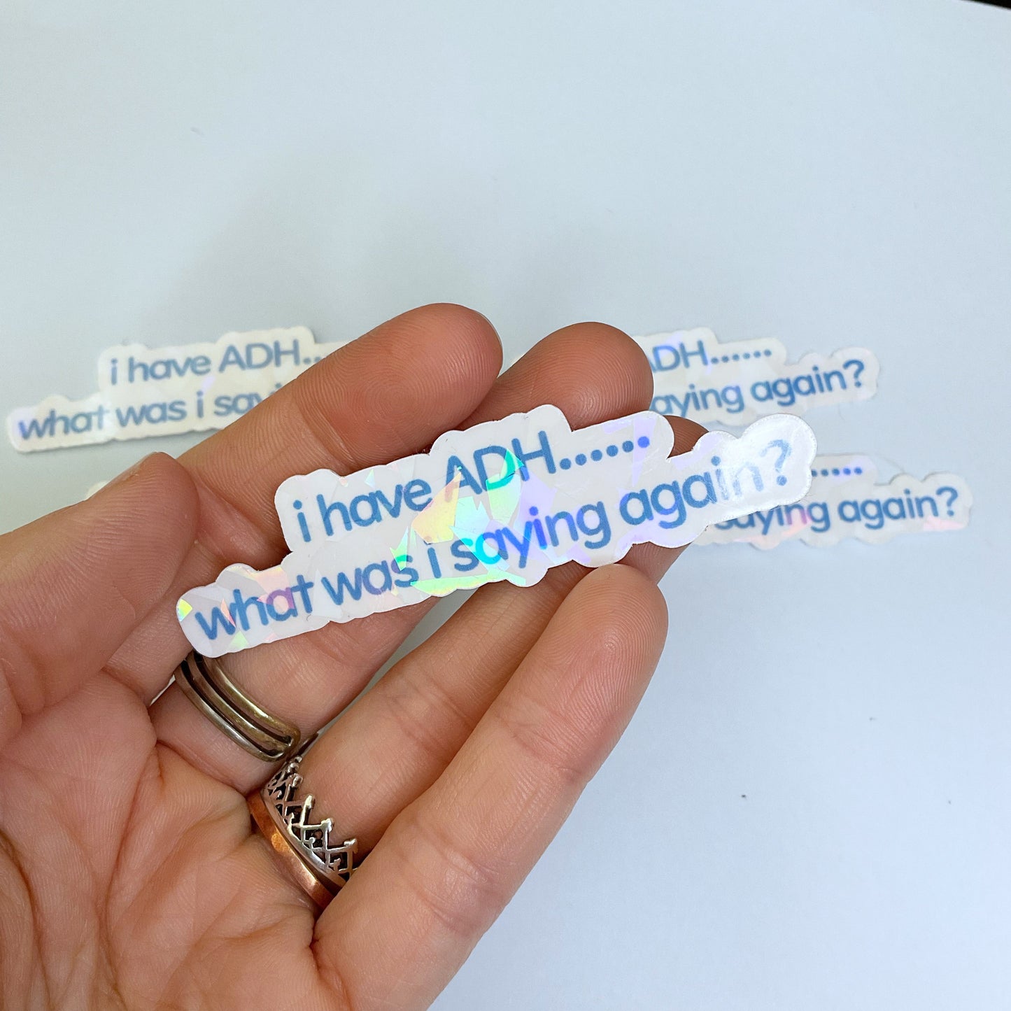 Holographic ADHD Awareness Sticker "What was I saying again?"