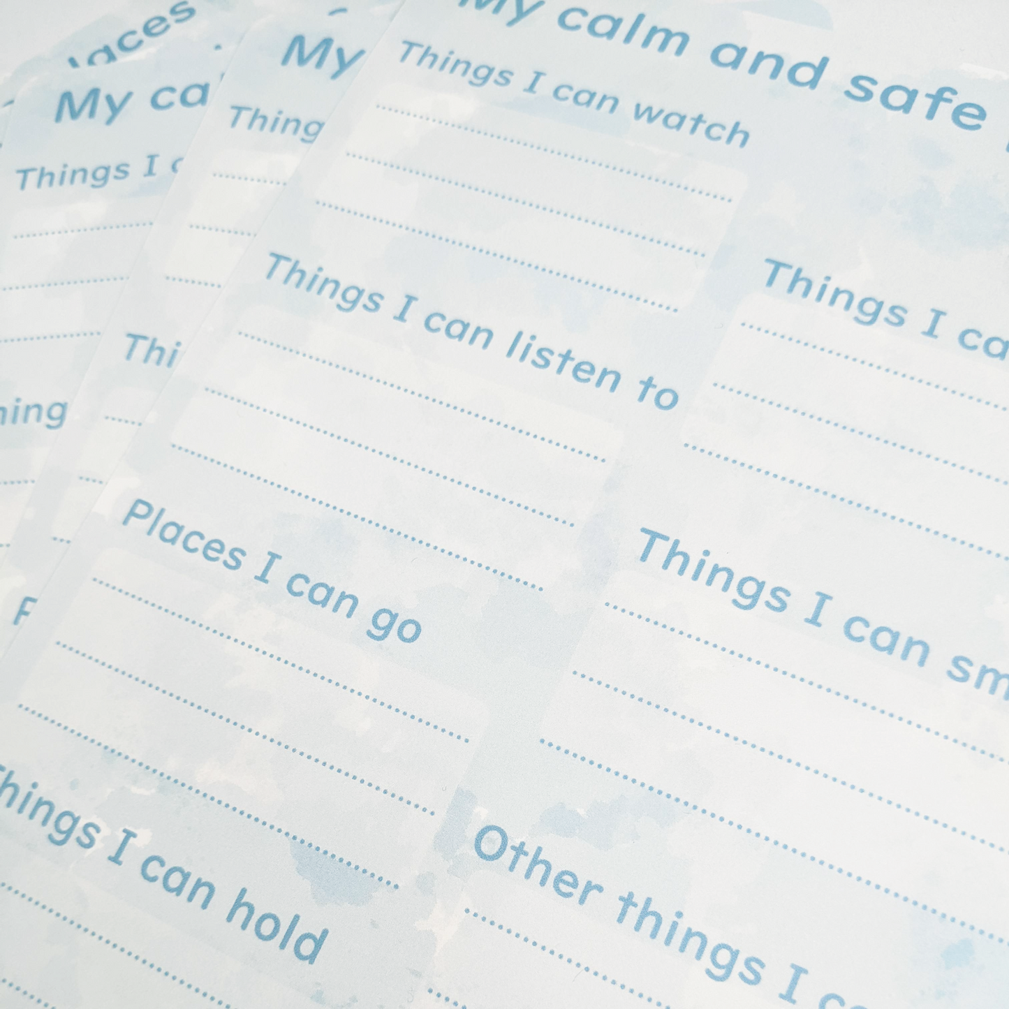Calm and Safe Space Reminder Cards