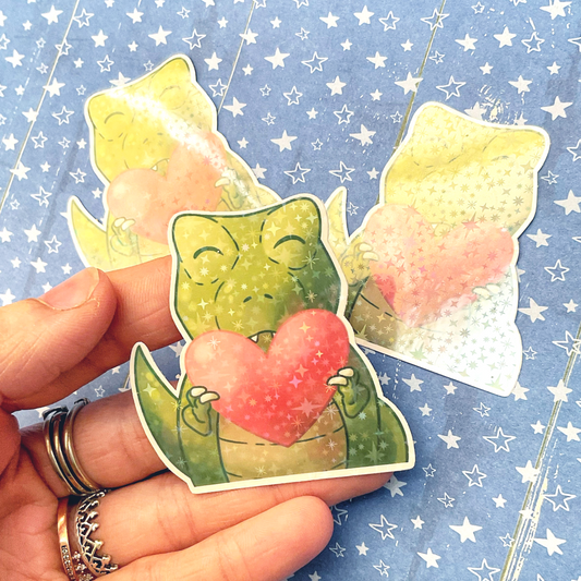 T-rex Dinosaur Loveheart Sticker