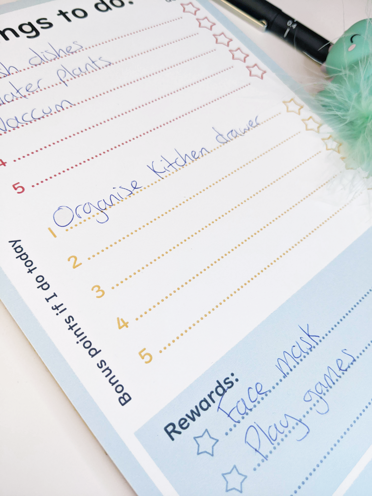 A5 Glued To-Do List with Rewards Section