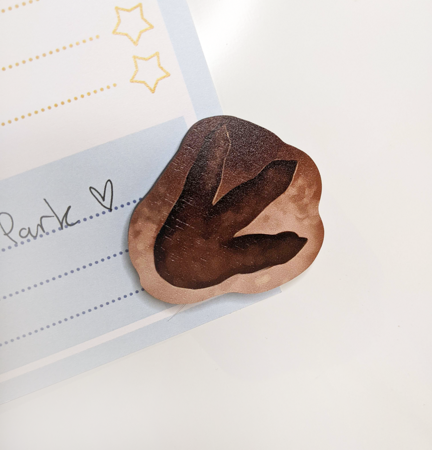 Trex Footprint Wooden Magnet