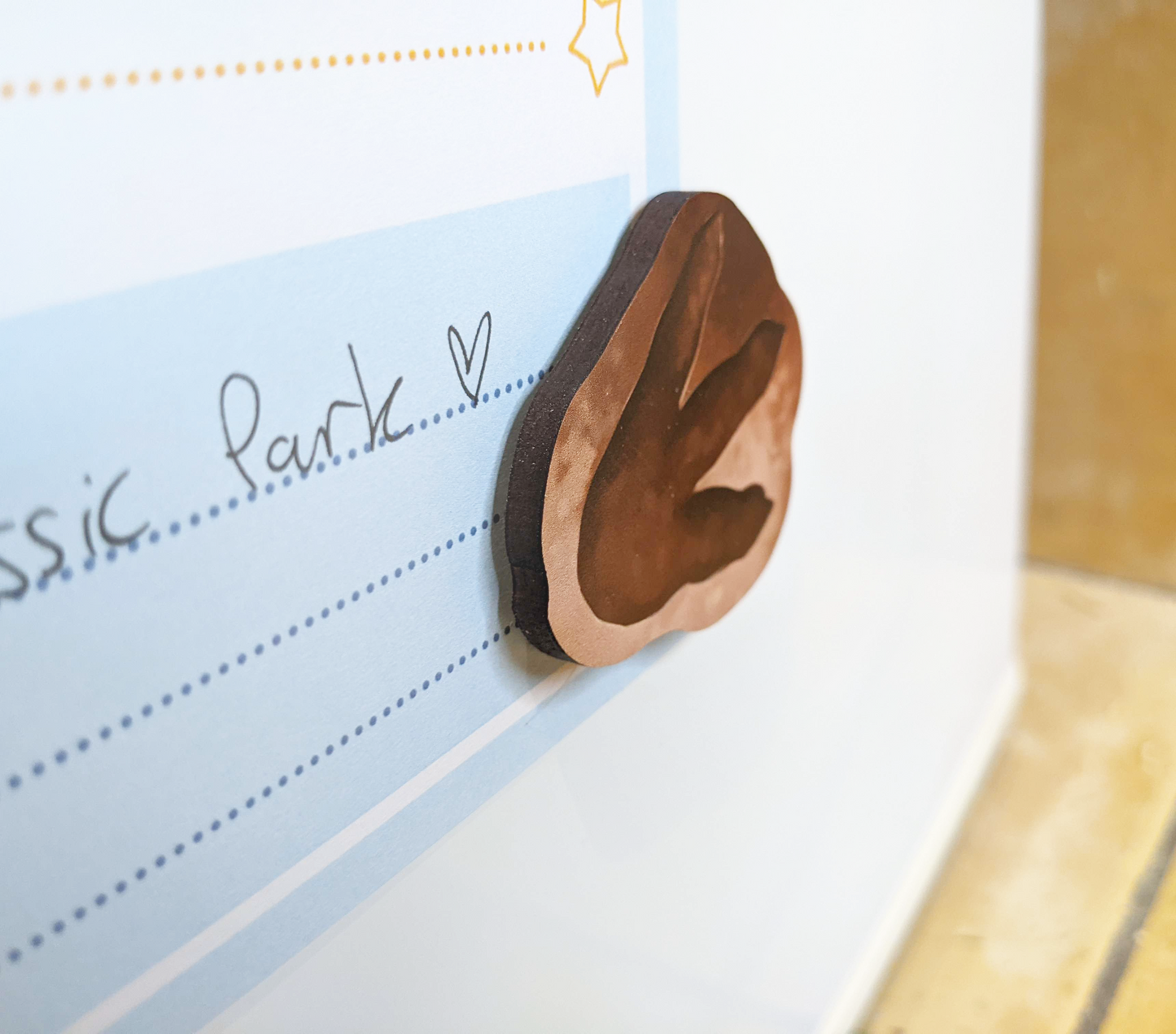 Trex Footprint Wooden Magnet