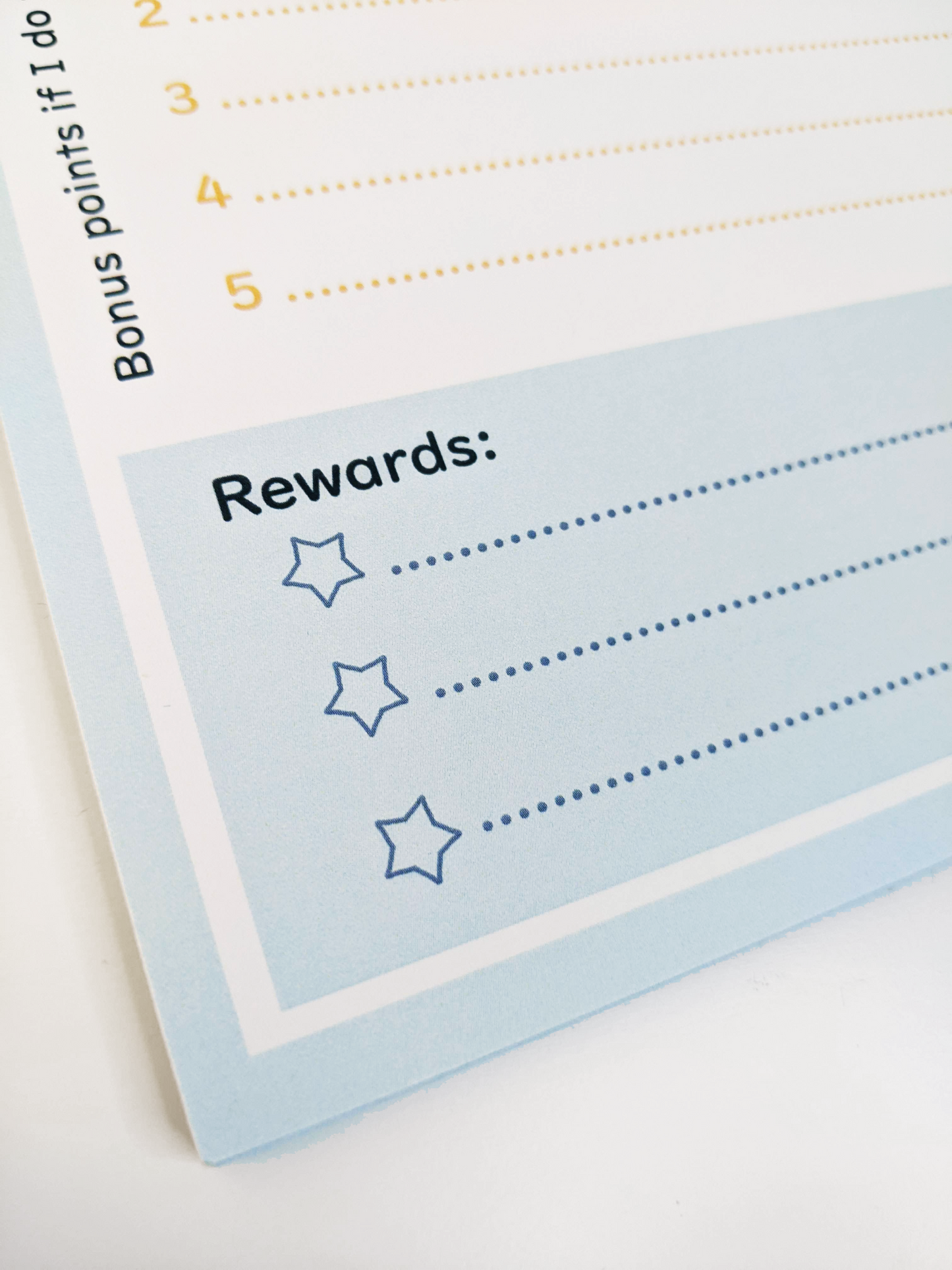 A5 Glued To-Do List with Rewards Section