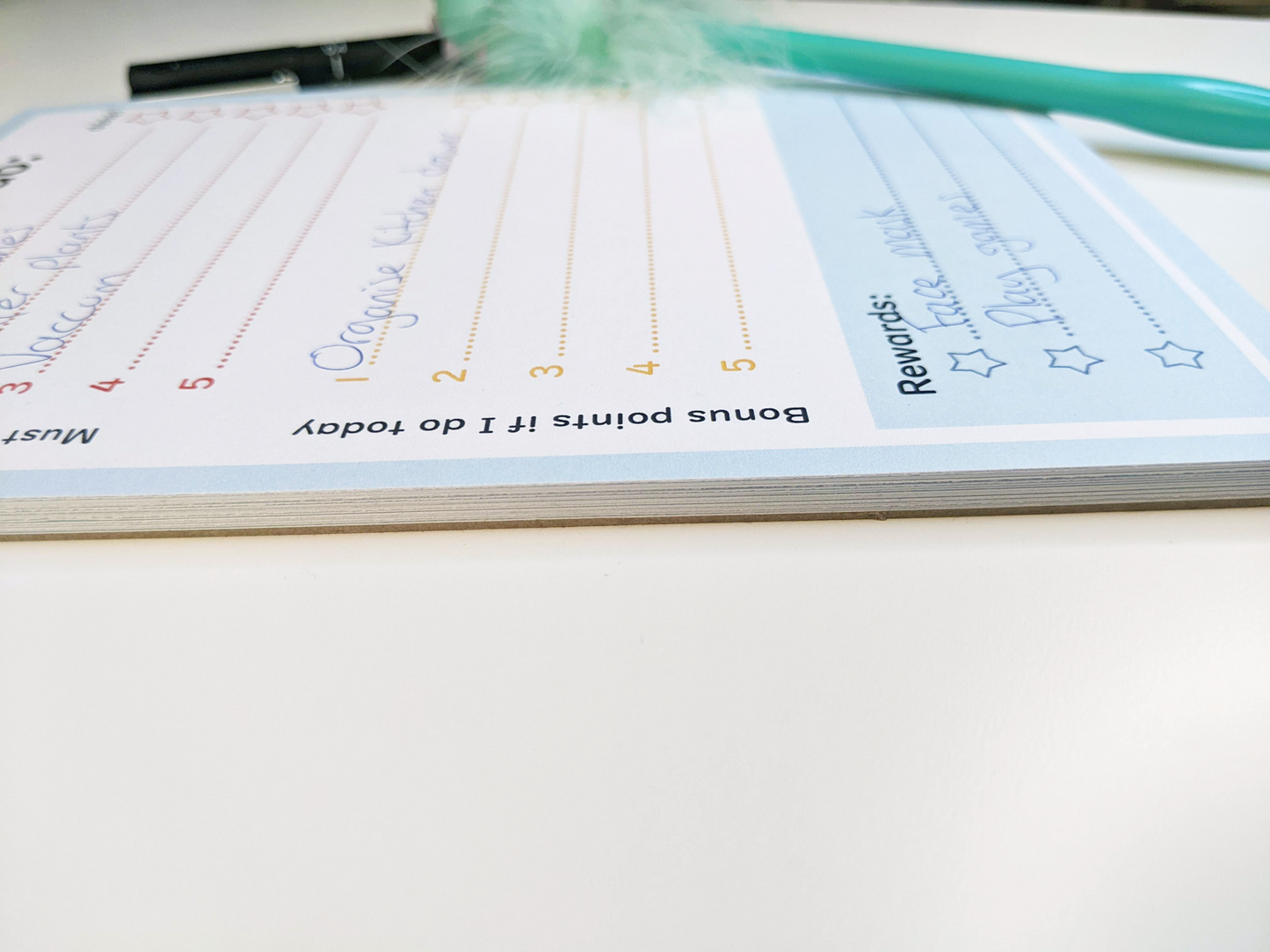 A5 Glued To-Do List with Rewards Section
