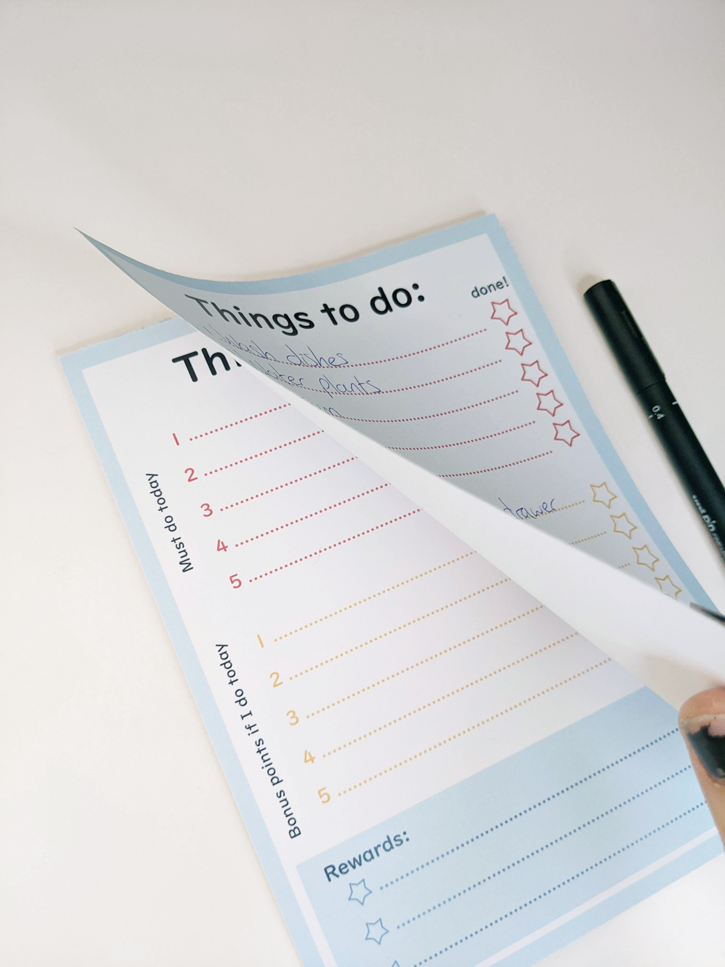 A5 Glued To-Do List with Rewards Section