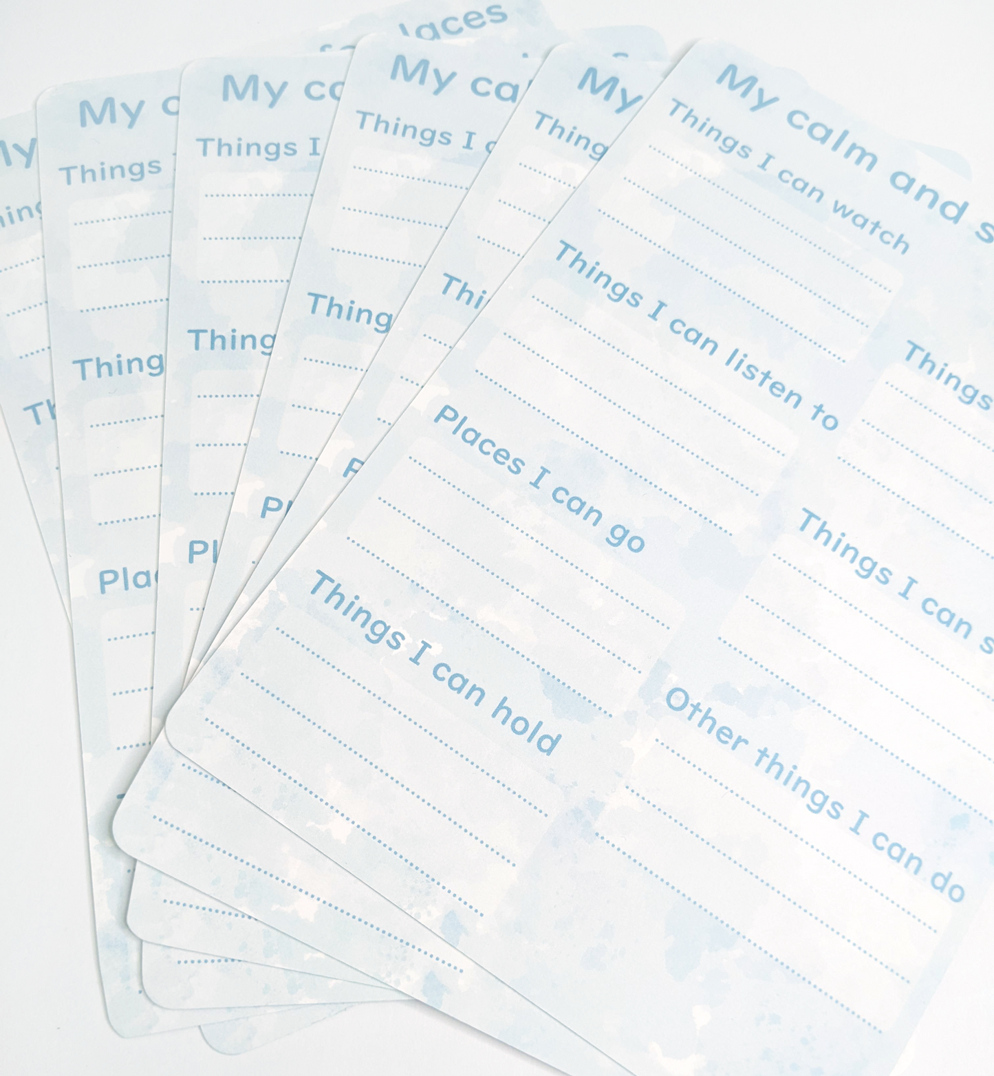 Calm and Safe Space Reminder Cards