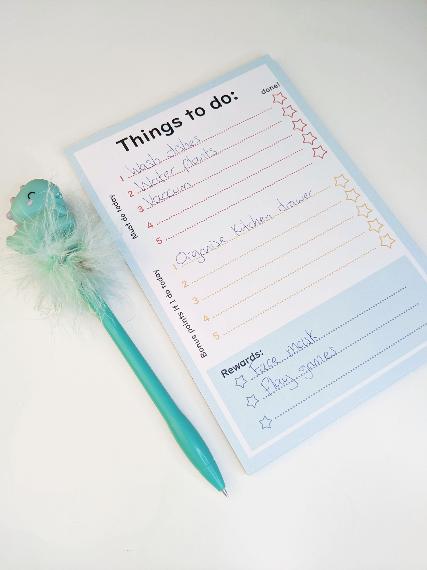 A5 Glued To-Do List with Rewards Section